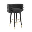 TOV Betty Black Velvet Barstool