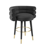 TOV Betty Black Velvet Counter Stool