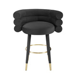 TOV Betty Black Velvet Counter Stool