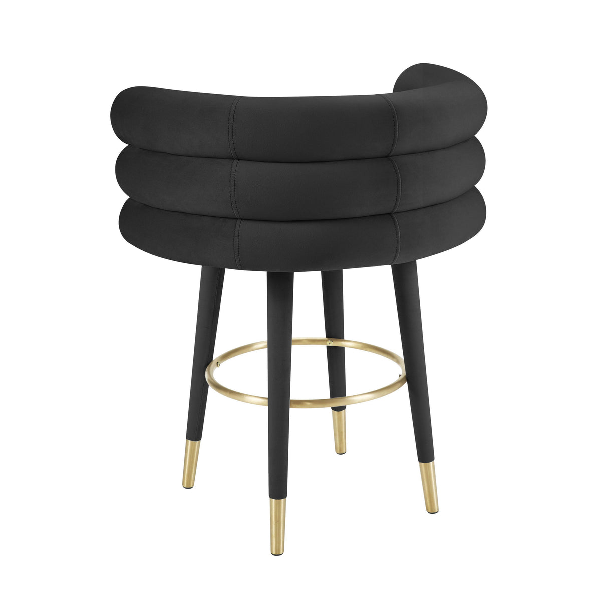 TOV Betty Black Velvet Counter Stool