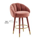 TOV Myla Salmon Swivel Counter Stool