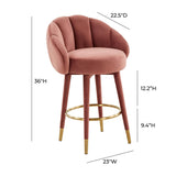 TOV Myla Salmon Swivel Counter Stool