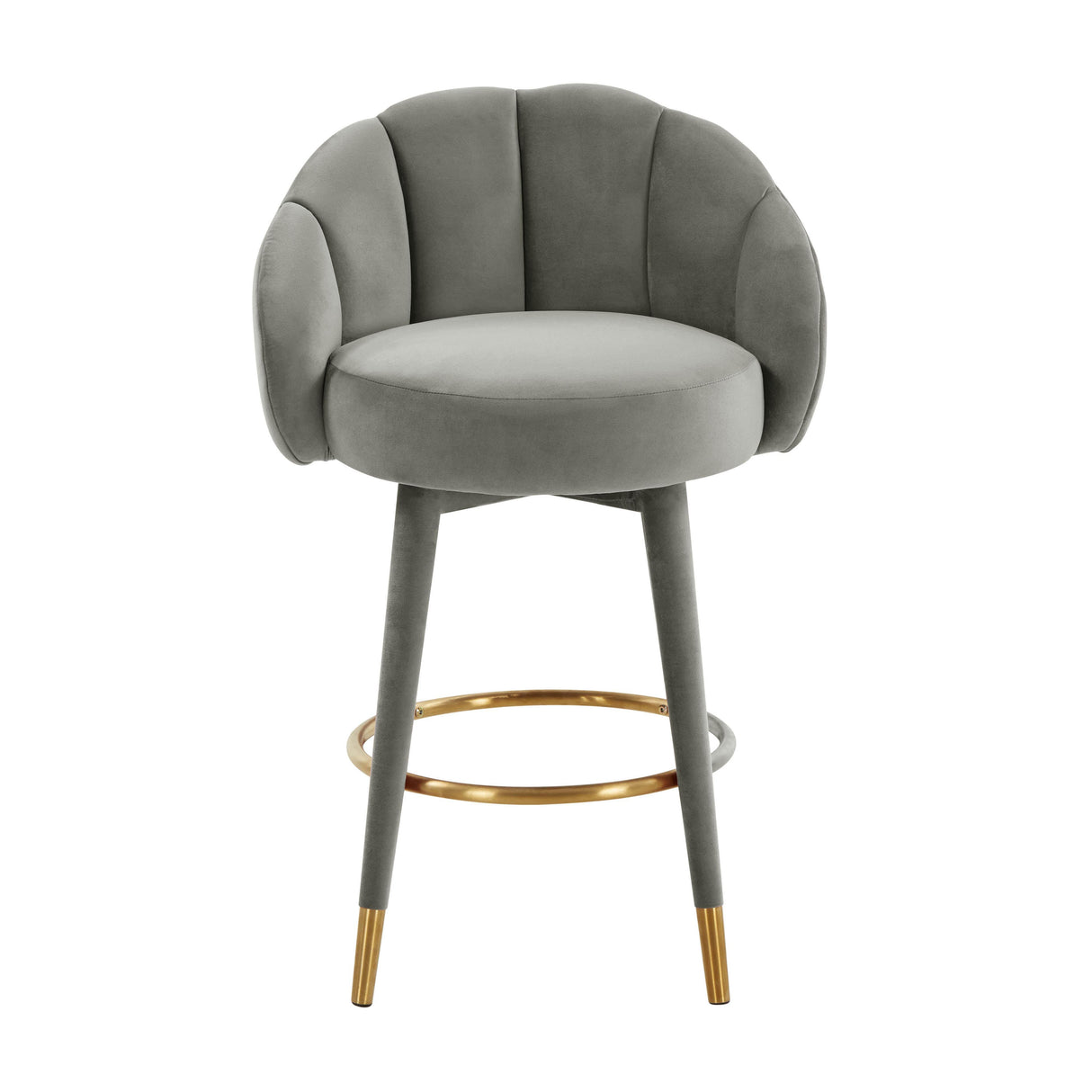 TOV Myla Light Grey Swivel Counter Stool
