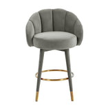 TOV Myla Light Grey Swivel Counter Stool