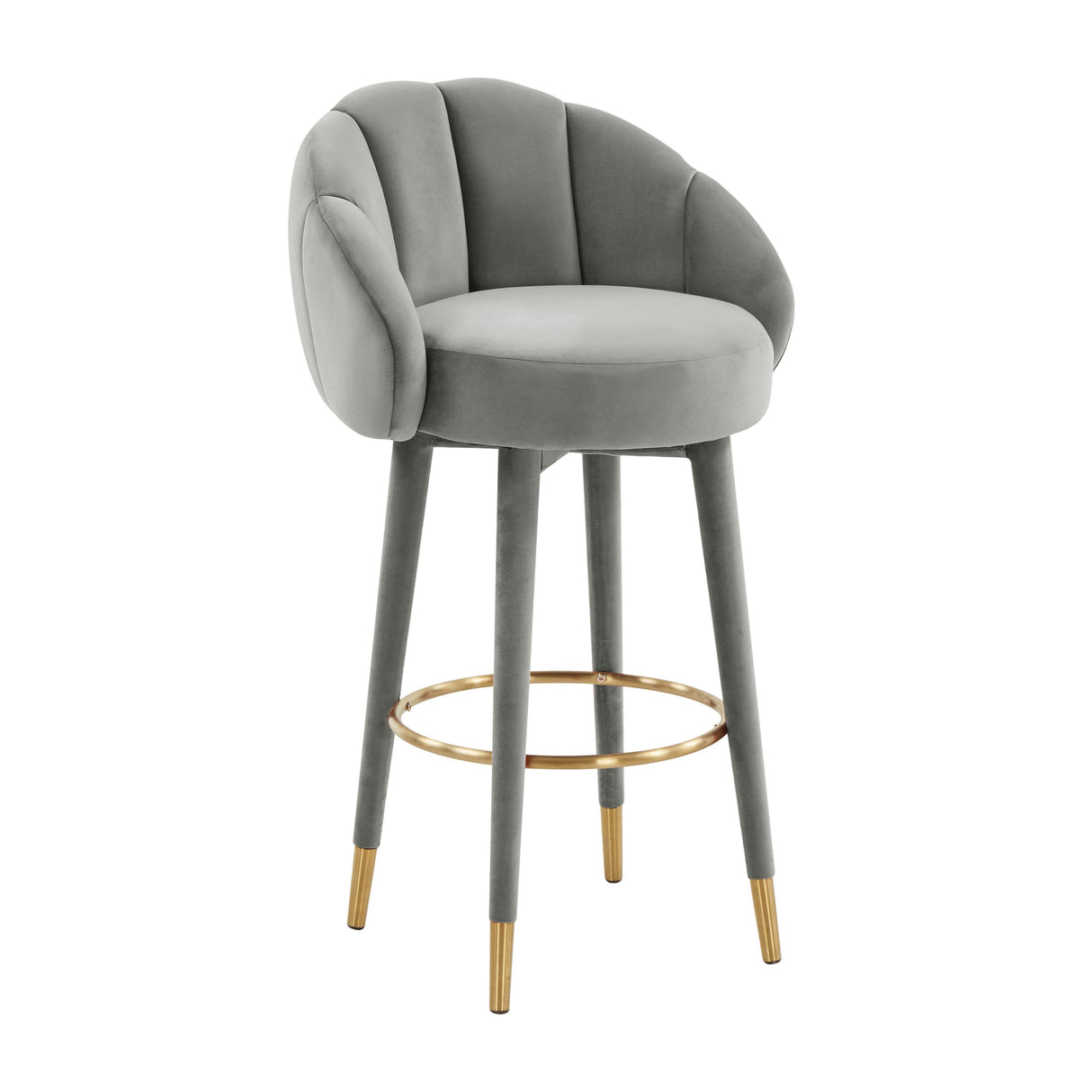 TOV Myla Light Grey Swivel Bar Stool