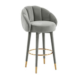TOV Myla Light Grey Swivel Bar Stool
