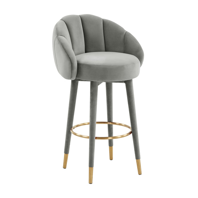 TOV Myla Light Grey Swivel Bar Stool