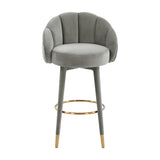 TOV Myla Light Grey Swivel Bar Stool