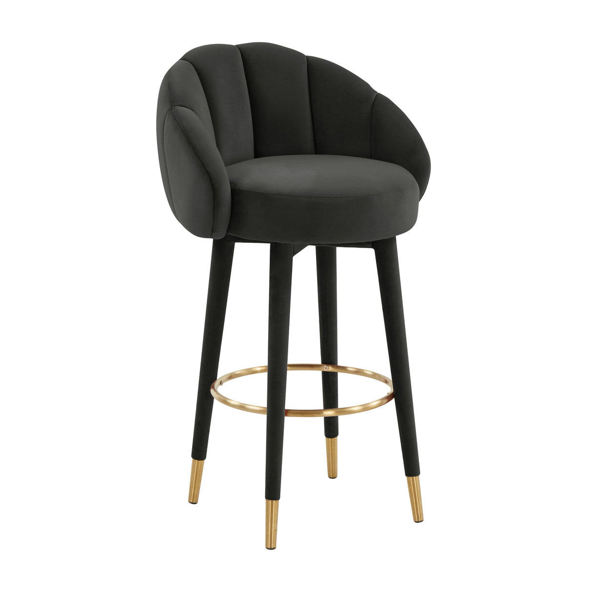 TOV Myla Black Swivel Bar Stool