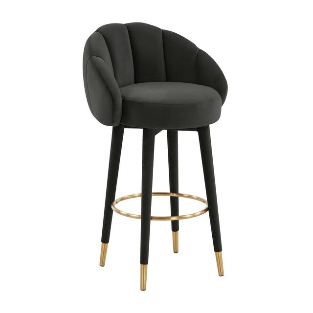 TOV Myla Black Swivel Bar Stool