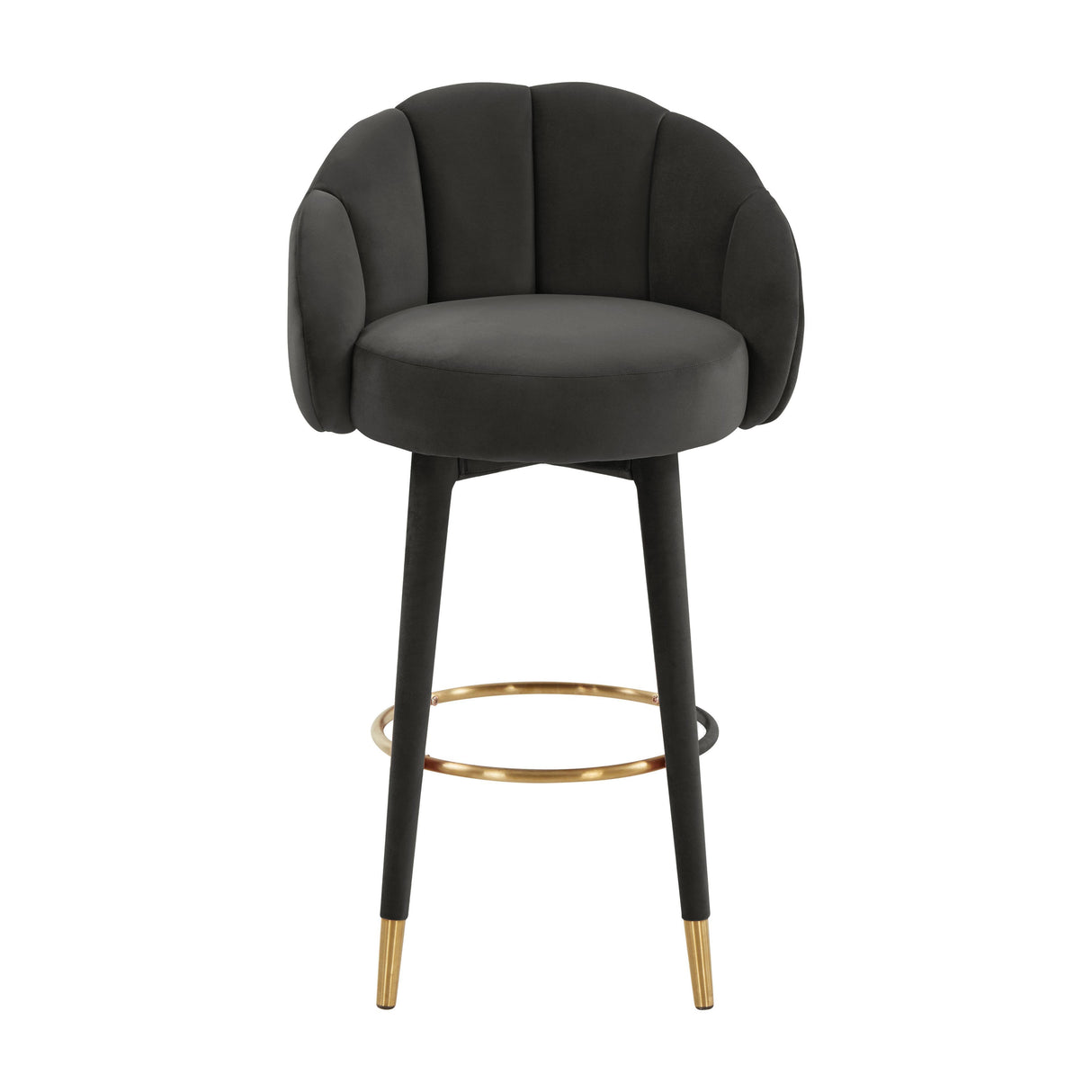 TOV Myla Black Swivel Bar Stool