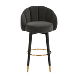 TOV Myla Black Swivel Bar Stool