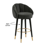 TOV Myla Black Swivel Bar Stool
