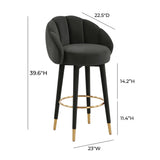 TOV Myla Black Swivel Bar Stool