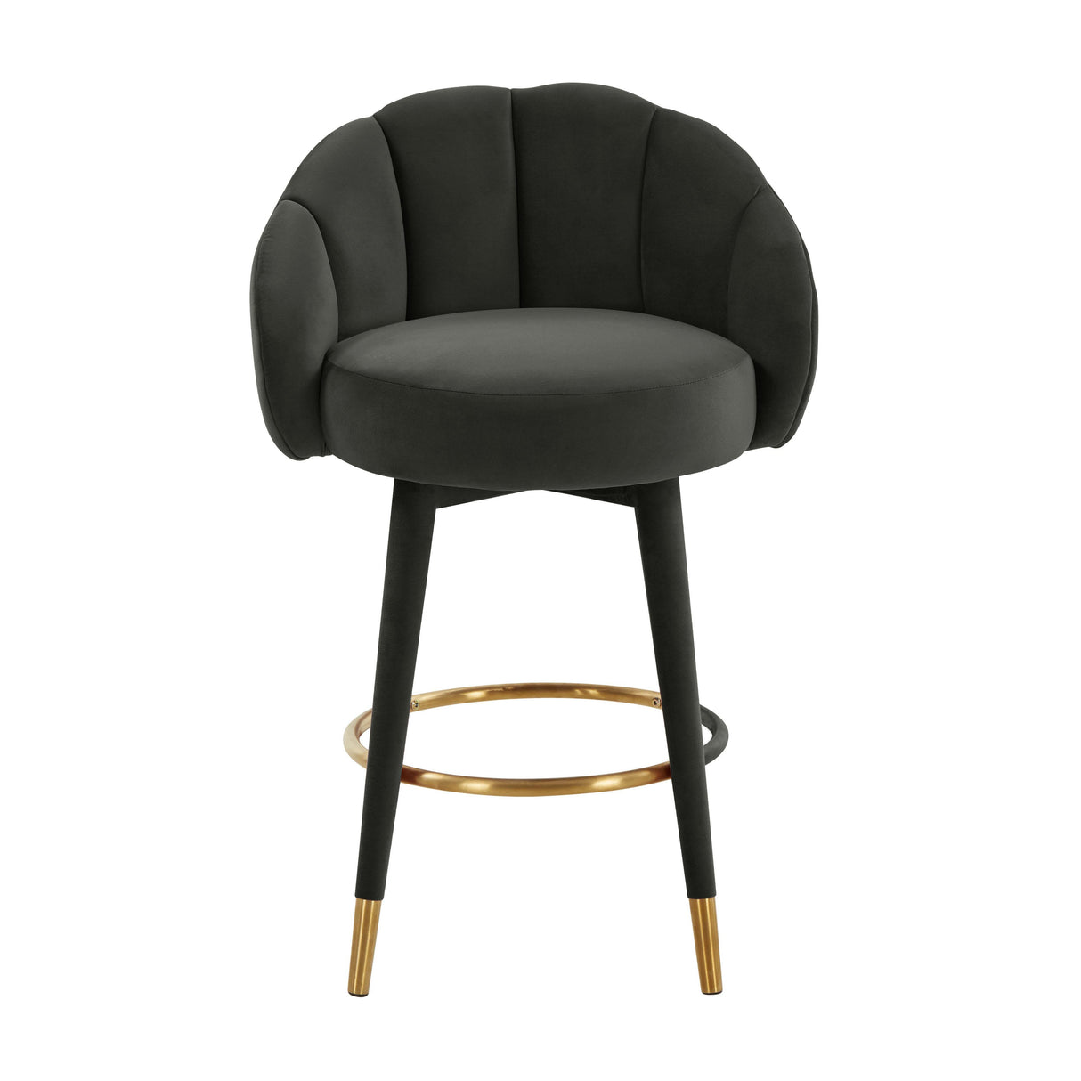 TOV Myla Black Swivel Counter Stool