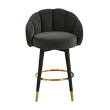 TOV Myla Black Swivel Counter Stool