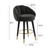 TOV Myla Black Swivel Counter Stool