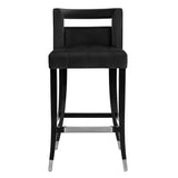 TOV Hart Black Velvet Bar Stool