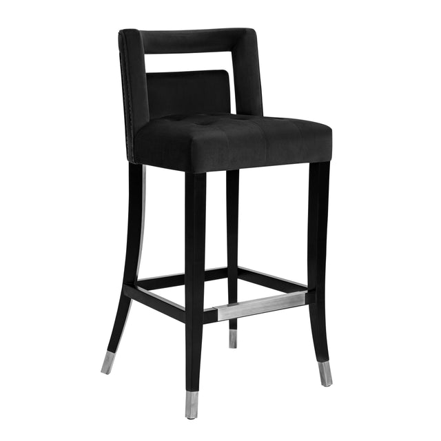 TOV Hart Black Velvet Counter Stool