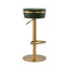 TOV Astro Malachite Green Performance Vegan Leather and Gold Adjustable Stool