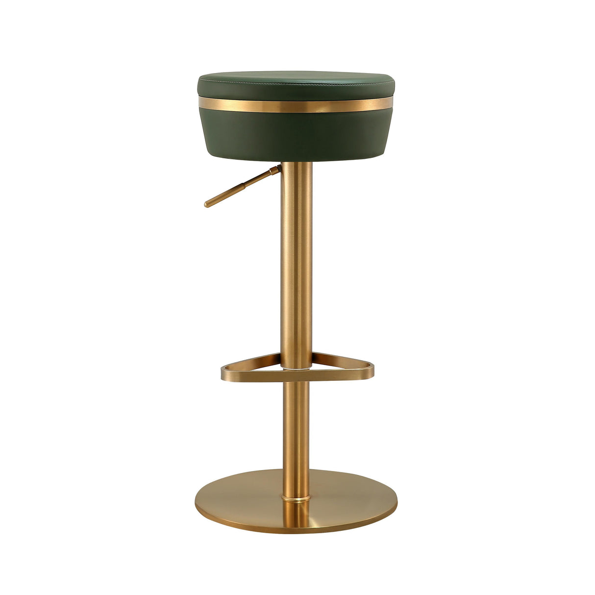 TOV Astro Malachite Green Performance Vegan Leather and Gold Adjustable Stool