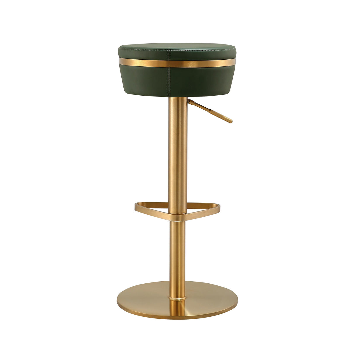TOV Astro Malachite Green Performance Vegan Leather and Gold Adjustable Stool