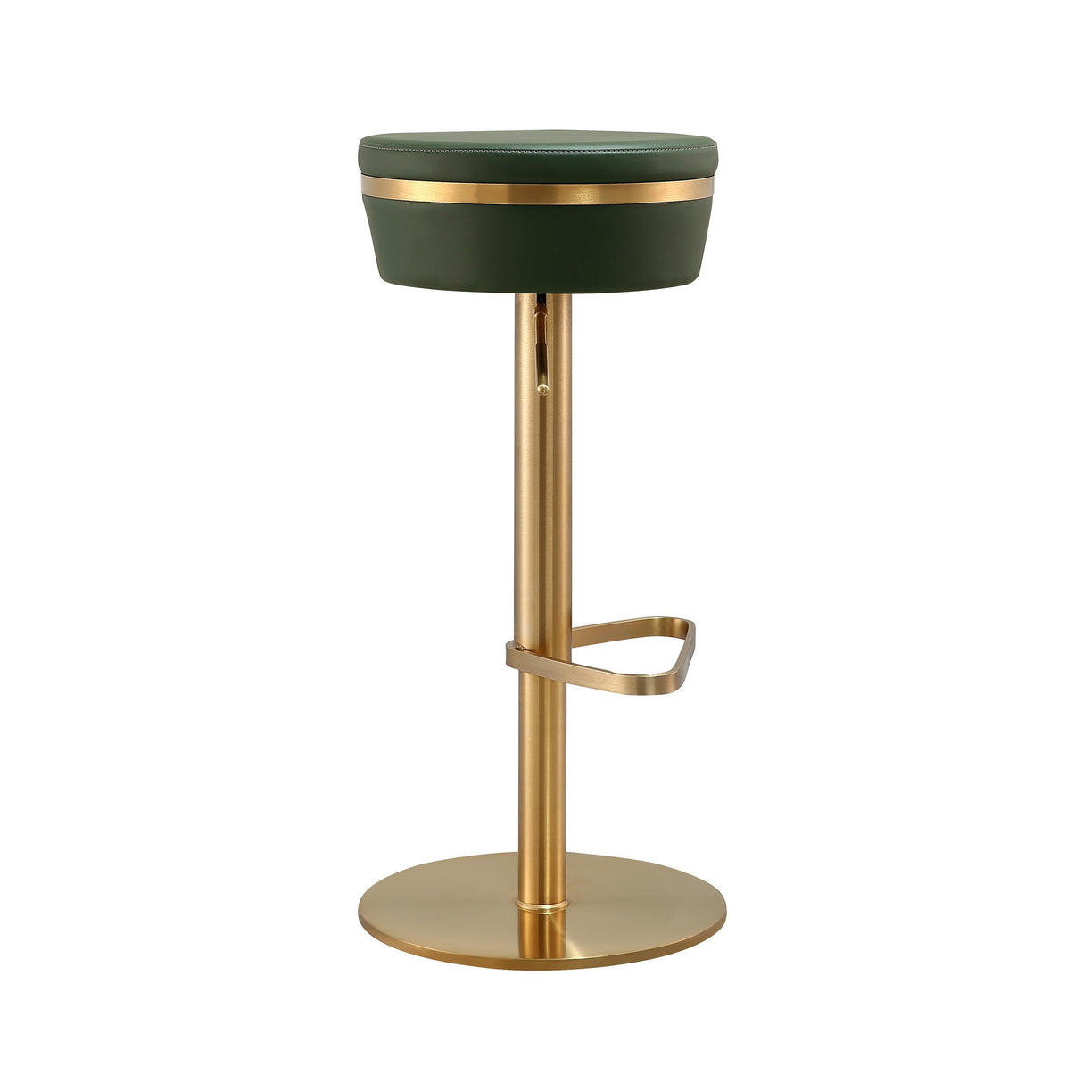 TOV Astro Malachite Green Performance Vegan Leather and Gold Adjustable Stool
