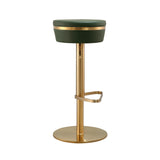 TOV Astro Malachite Green Performance Vegan Leather and Gold Adjustable Stool
