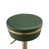 TOV Astro Malachite Green Performance Vegan Leather and Gold Adjustable Stool