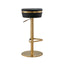 TOV Astro Black Performance Vegan Leather and Gold Adjustable Stool