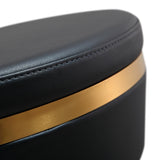 TOV Astro Black Performance Vegan Leather and Gold Adjustable Stool