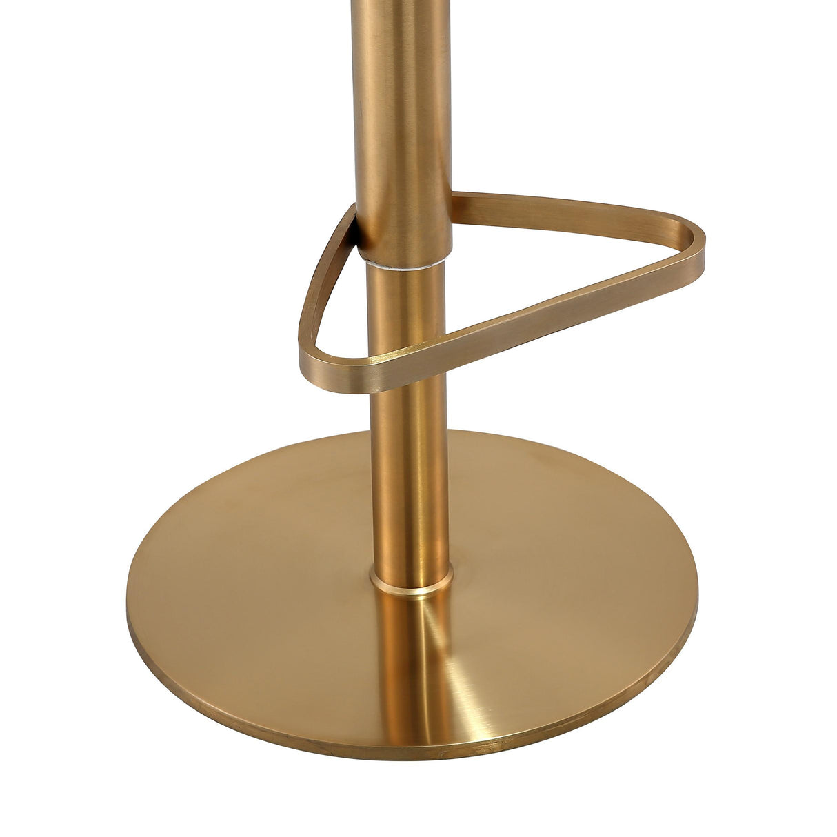 TOV Astro White Performance Vegan Leather and Gold Adjustable Stool