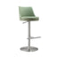 TOV Reagan Sea Foam Green Performance Vegan Leather and Silver Adjustable Stool