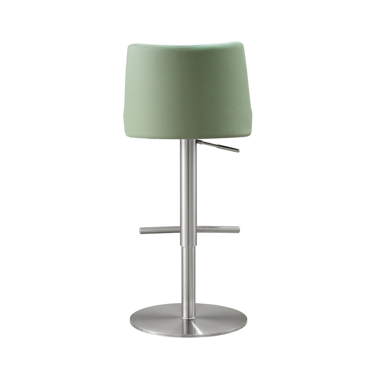 TOV Reagan Sea Foam Green Performance Vegan Leather and Silver Adjustable Stool