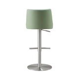 TOV Reagan Sea Foam Green Performance Vegan Leather and Silver Adjustable Stool