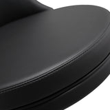 TOV Reagan Black Performance Vegan Leather and Silver Adjustable Stool
