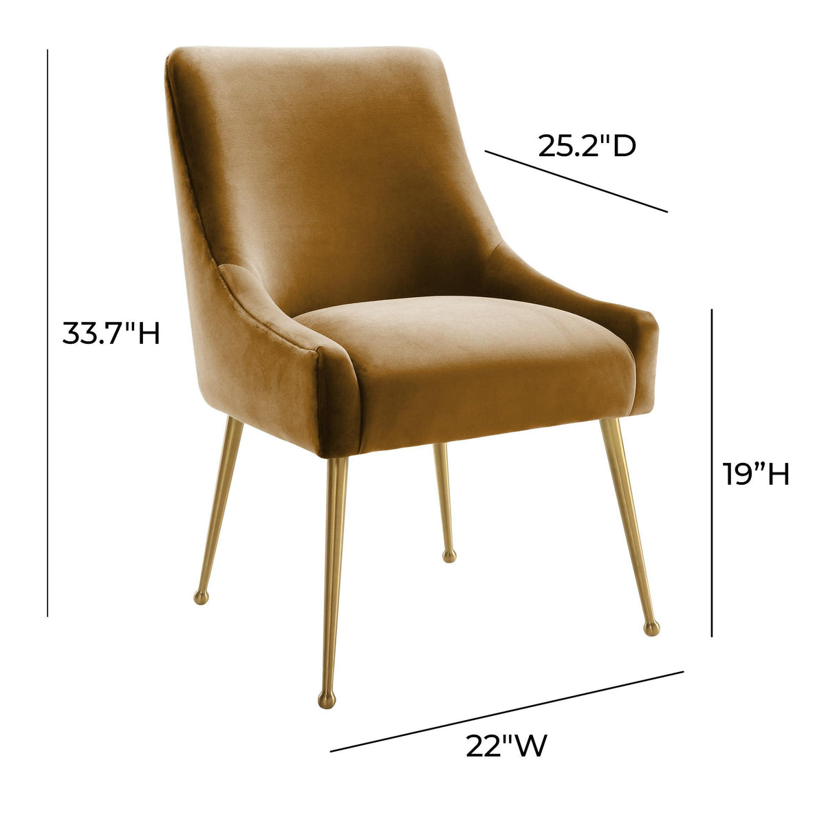 TOV Beatrix Cognac Velvet Side Chair