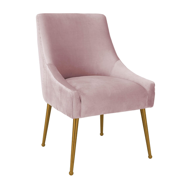 TOV Beatrix Pleated Mauve Velvet Side Chair