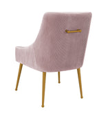 TOV Beatrix Pleated Mauve Velvet Side Chair
