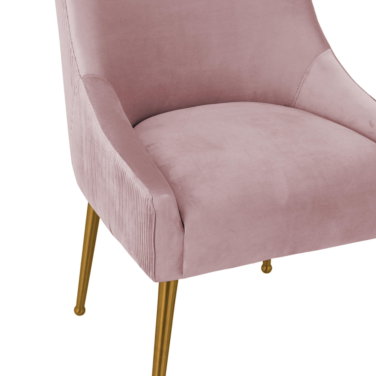 TOV Beatrix Pleated Mauve Velvet Side Chair