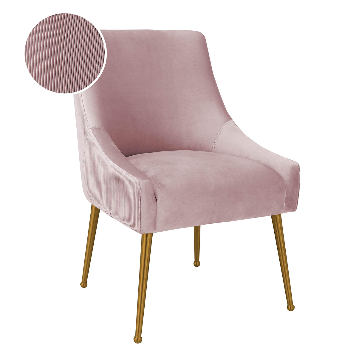 TOV Beatrix Pleated Mauve Velvet Side Chair
