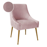 TOV Beatrix Pleated Mauve Velvet Side Chair