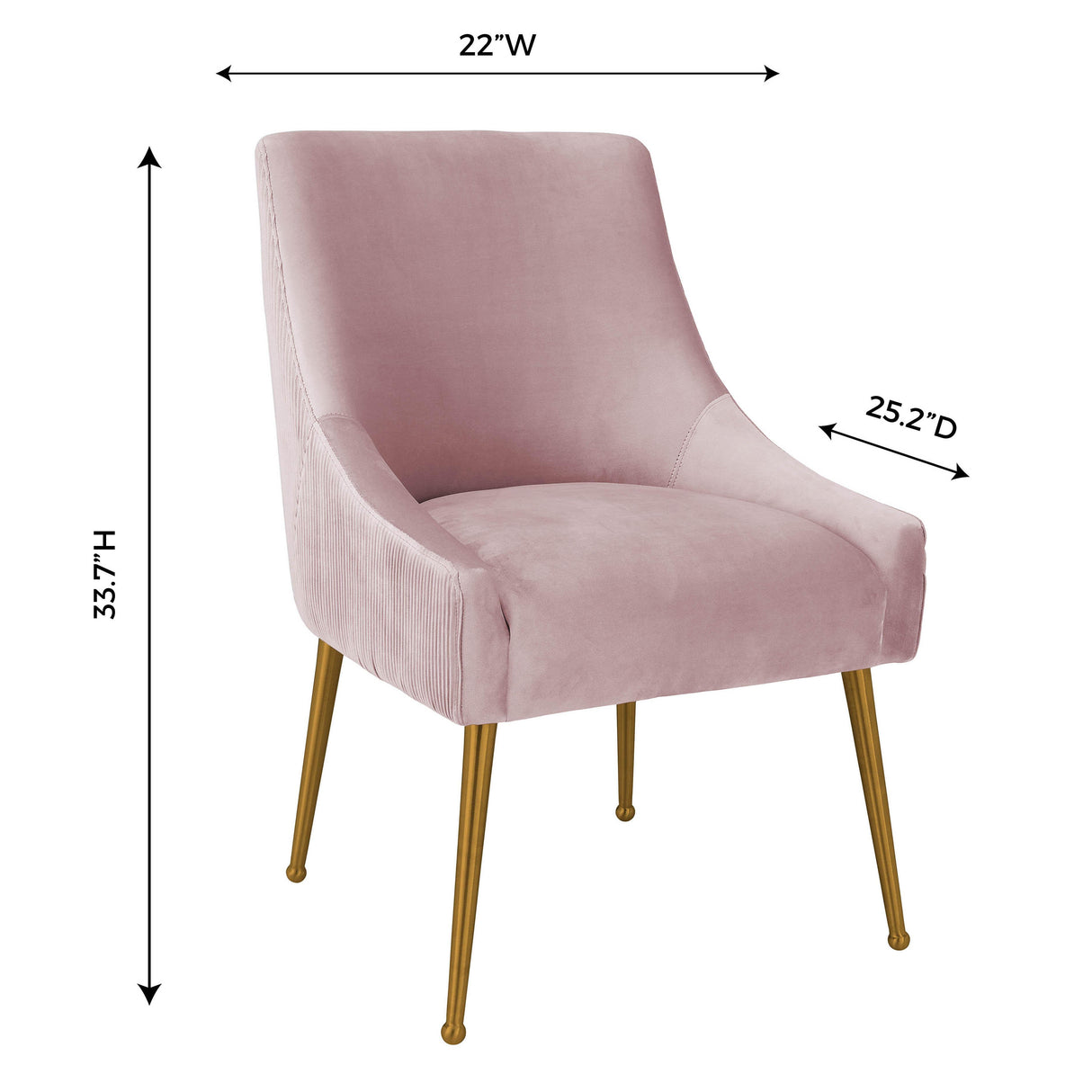 TOV Beatrix Pleated Mauve Velvet Side Chair
