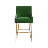 TOV Beatrix Green Velvet Counter Stool - Gold Legs