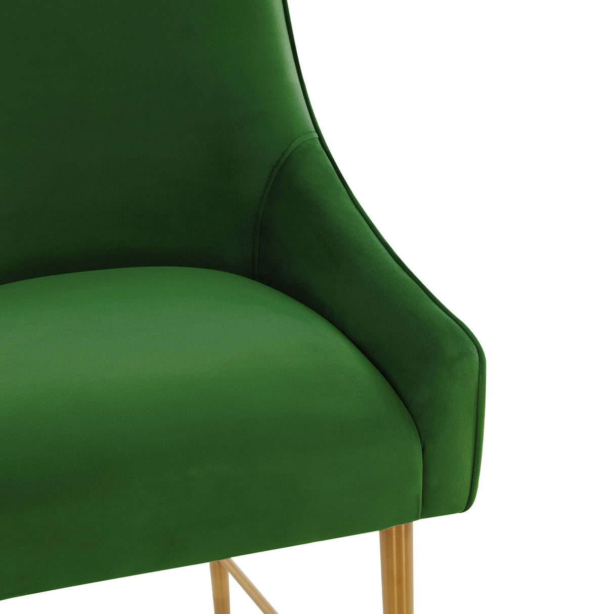 TOV Beatrix Green Velvet Counter Stool - Gold Legs