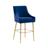 TOV Beatrix Navy Velvet Counter Stool - Gold Legs