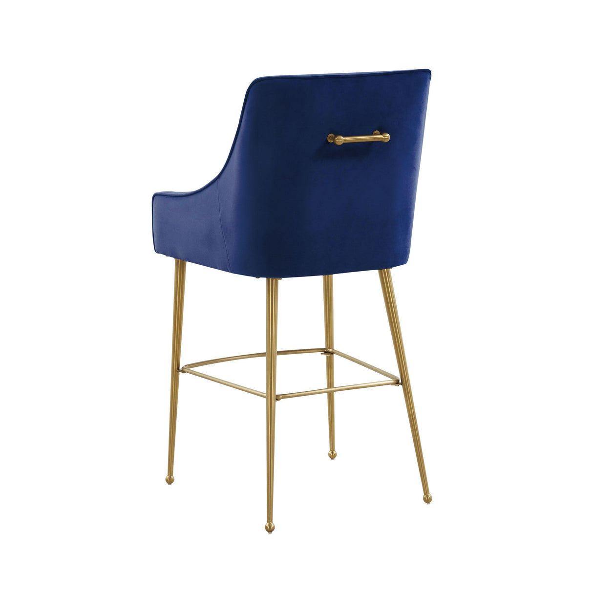 TOV Beatrix Navy Velvet Counter Stool - Gold Legs