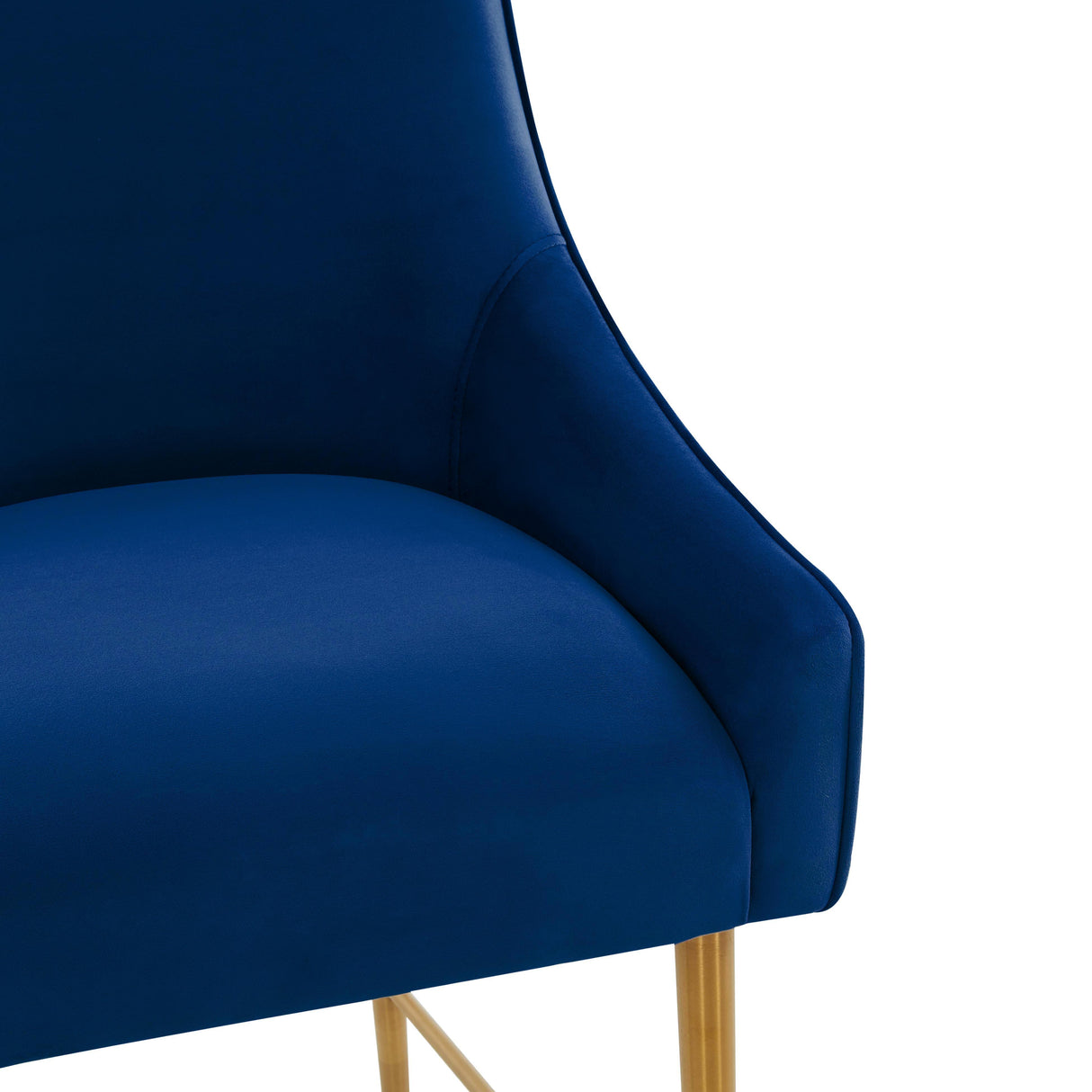 TOV Beatrix Navy Velvet Counter Stool - Gold Legs