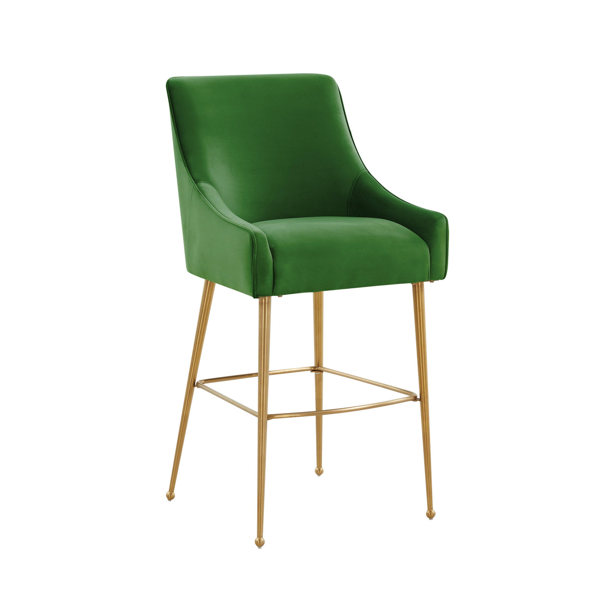 TOV Beatrix Green Velvet Bar Stool - Gold Legs