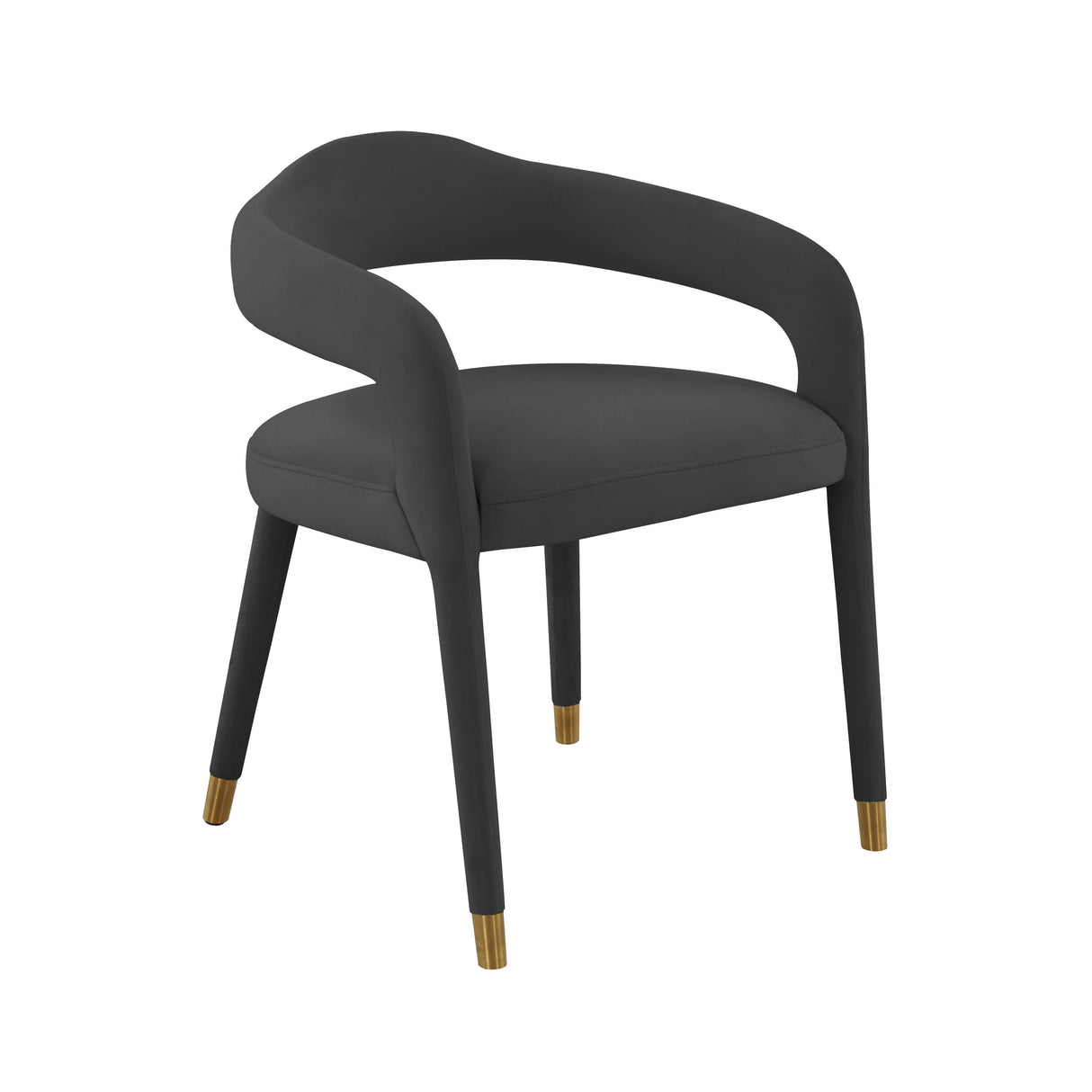 TOV Lucia Black Velvet Dining Chair